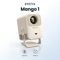 Mini-projecteur intelligent 2026 Mango 1 Android 14 Natif 720P Mise au point automatique WiFi Portable Cinéma à domicile Meilleur choix économique Mini-projecteur