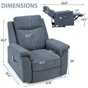 Cy siège de <span class=keywords><strong>cinéma</strong></span> moderne en tissu ou cuir gris manuel, canapé inclinable simple pour la maison et le salon - Product Image 6