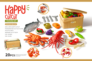 Juguete de Frutas para Cortar, Juego de Imitación para Niños, Cesta de Frutas y Verduras, Juguete Educativo Temprano para Cortar Comida para Niños - Product Image 2