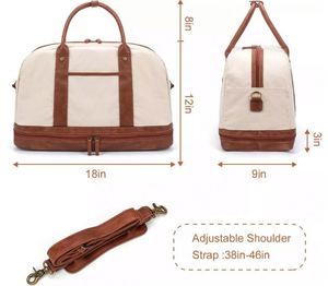 Bolsa de lona impermeable de alta calidad BSCI, fabricada por OEM/ODM, con compartimento para zapatos, múltiples bolsillos, gran capacidad, para viajes y deporte. - Product Image 5