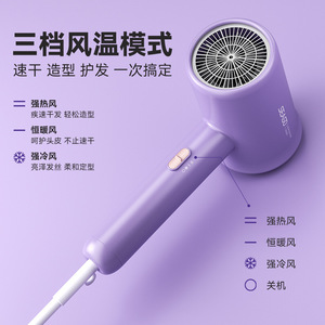 Secador de Pelo Saijia SG 7101 con Motor DC Iónico, Alta Velocidad, Funcionamiento Silencioso, Gris Púrpura - Product Image 5