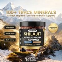 Shilajit Himalaya Gommes 60 Pièces Ashwagandha Mousse Marine Énergie Immunité Vegan Complément Alimentaire