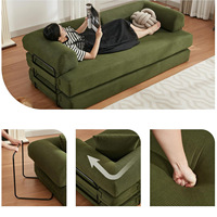 Canapé-lit modulaire pliable 2-en-1 convertible, fauteuil-lit avec oreiller, lit d'appoint multifonctionnel pour chambre à coucher, petit espace, salon