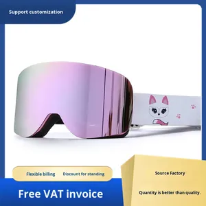 แว่นสกีทรงกระบอกแบบฟิล์มเต็ม OEM ODM สำหรับผู้ชายและผู้หญิง รุ่น REVO ป้องกันฝ้าสองชั้น ป้องกันรังสียูวี สำหรับผู้มีสายตาสั้น รุ่น HX16 สำหรับผู้ใหญ่ - Product Image 2