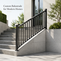 Balustrade de balcon Chofon moderne en alliage d'aluminium anti-corrosion, à lattes verticales élégantes, résistante à l'eau, installation facile, 5