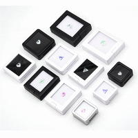 Boîte de rangement portable en plastique pour pierres précieuses, boîte à bijoux en acrylique