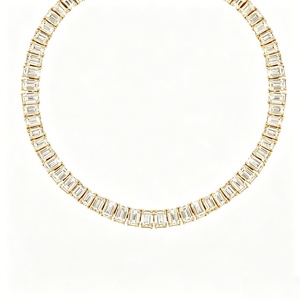 Custom 10K 14K 18K Solid Gold Full Eternity Lab Grown Diamond Tennis <b>Necklace</b> for Men Women - Product Image 1