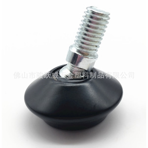 <b>Adjustable</b> Stainless Steel Black Foot Pad 30mm Diameter For Chair <b>Table</b> Height Adjustment - Product Image 2
