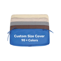 Housse de coussin de banc en cuir PU imperméable multicolore sur mesure avec sangles de fixation et housse amovible lavable pour siège extérieur