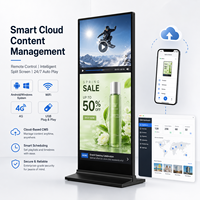 Affichage numérique sur pied 4K dernier cri, écran publicitaire plein écran de 75 pouces, totem LCD ultra-fin pour la vente au détail de luxe