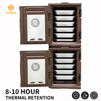 Boîte chauffante électrique isotherme 180L, conteneur de restauration rotomoulé pour bacs GN 1/1, transport de repas pour restaurants