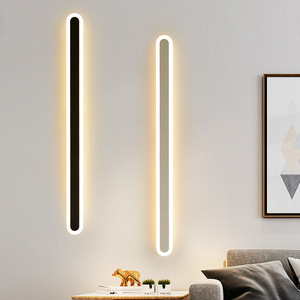 Lampe murale LED longue avec abat-jour en PC et cadre en fer, éclairage moderne pour salon, chambre, balcon, couloir, décoration - Product Image 1