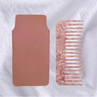 Peigne à dents larges de 4 mm avec logo personnalisé, antistatique, en plaque d'acide acétique, brosse à cheveux pour usage domestique, brosse à cheveux en cellulose pour l'élimination des poils
