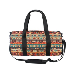 Sac de voyage week-end imperméable avec logo personnalisé, motif tribal aztèque indien bohème, sac de sport, sac de voyage pour femme - Product Image 3