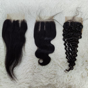 Letsfly Promoción de $5, Cabello Humano 100% Transparente, Frontal de Encaje 13x4, Cierre 4x4, 10-22 Pulgadas, Liso y Rizado, Cierre de Cabello Remy 9A - Product Image 2