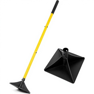 Pilon compacteur manuel robuste en acier 8x8 pouces avec manche de 48 pouces pour le nivellement du sol, du gravier, du sable, de l'asphalte et la pose de pavés - Product Image 1