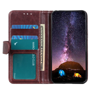 Funda tipo cartera con tapa abatible de cuero PU con diseño Crazy Horse y ventana de espejo para <span class=keywords><strong>ONEPLUS</strong></span> <span class=keywords><strong>ACE</strong></span>/<span class=keywords><strong>10R</strong></span>, con soporte y ranuras para tarjetas. - Product Image 2