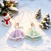 Ornement de Noël Fée des Fleurs, Pendentif pour Arbre de Noël, Décoration Fille Ballerine, Accessoires de Scène, Décoration Suspendue de Noël