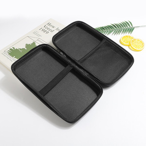 <b>EVA</b> Storage Case For Headphones 2-3 Compartments Black Portable Electronic Organizer Bag - Product Image 1