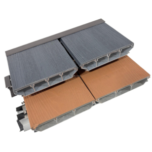 Cubierta de aluminio moderna para <span class=keywords><strong>pisos</strong></span> de patio trasero Recubrimiento de TPE Ignífugo Instalación simple Urban Oasis - Product Image 1