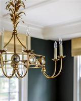 XZ Creative Américain Rural Rétro Antique Suspendu Villa Restaurant Salon Maison Pendentif Lumière En Laiton Ferme Lustre