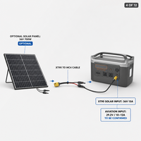Station d'alimentation portable à batterie solaire 1000W, capacité nominale 1209Wh, batterie LiFePO4, onduleur à onde sinusoïdale pure pour stockage d'énergie domestique