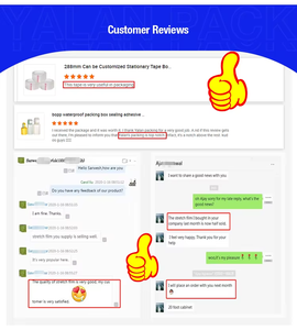 HKYalanpack Ruban d'emballage transparent BOPP imprimé personnalisé et écologique Film de papier acrylique adhésif simple face activé par l'eau - Product Image 2