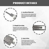 Décodeur de clé maîtresse en acier inoxydable SS002 Pro, kit d'outils de crochetage de serrures, ensemble professionnel pour serrurier, argent, 10x10x10mm