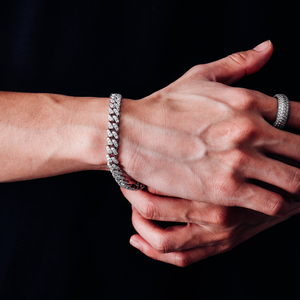 925 Silver Fine Jewelry Fashion <b>Bracelet</b> Chic Cuban and Link Chain with Moissanite Elegant and Stylish Accessory - Product Image 3