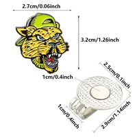 Marqueur de balle de golf magnétique à motif léopard émaillé, clip pour casquette, accessoire personnalisé avec logo, s'adapte aux casquettes et visières, idéal pour les cadeaux promotionnels d'entreprise