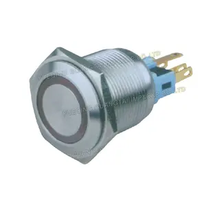 High Quality 30mm Flat Momentary maintained 1P 2P Stainless Steel Metal push button switch