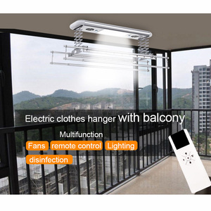 Séchoir <span class=keywords><strong>à</strong></span> <span class=keywords><strong>linge</strong></span> électrique automatique de luxe en aluminium pour balcon intérieur, avec télécommande et éclairage LED - Product Image 2