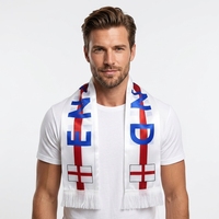 Maßgefertigter 120x15cm Satin Gestrickter Polyester Fußball England Fan Schal für Fußballfans im Stadion