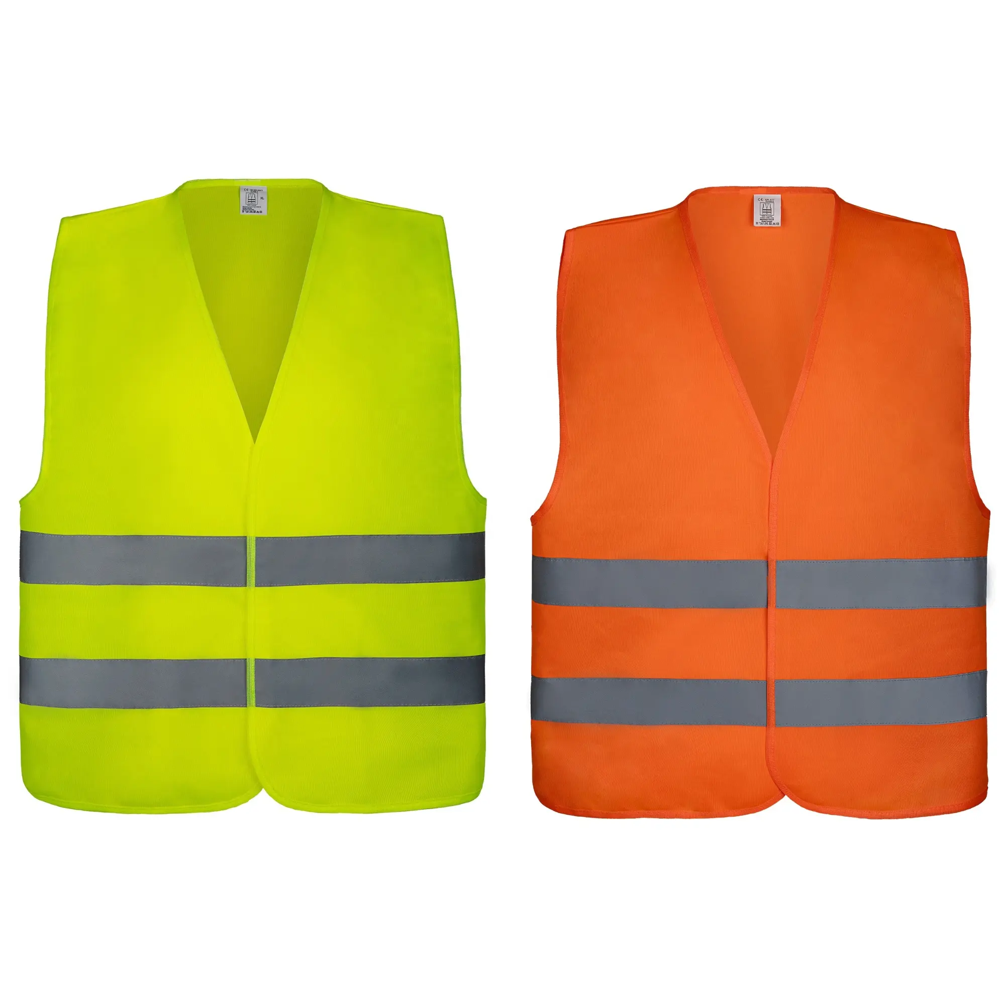 Hi vis safety vest reflective workwear Fluorescent orange yellow safety high visibility vest reflective unisex