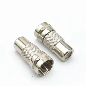 Conector rf fita macho f macho para rca, pino fêmea f cabeça para fêmea lótus polegada