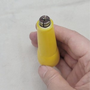 Yellow Plastic Handle <b>Leather</b> Punch <b>Tool</b> With Metal Needle For Shoe Repair And Sewing Applications - Product Image 4
