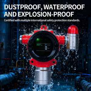 Détecteur <span class=keywords><strong>de</strong></span> <span class=keywords><strong>fuite</strong></span> <span class=keywords><strong>de</strong></span> gaz hydrogène antidéflagrant RTTPP haute précision IP66 Exd IIC T6 Gb pour CO2 H2S H2 CH4 NH3 avec alarme sonore et lumineuse - Product Image 5