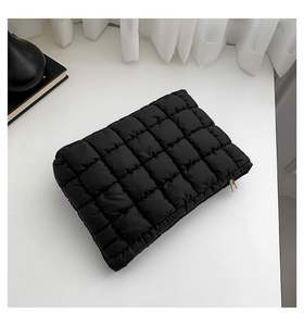 Women Girls Fashion Travel Makeup Bag Soft Quilted Pleated Cosmetic Pouches Qulted <b>Make</b> <b>up</b> Bag <b>Storage</b> Puffer Clutch Bag - Product Image 3