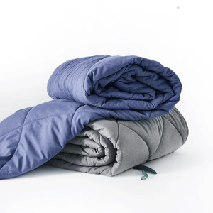 Solid Color Cooling Summer Quilt 1.1-2 Jin Air Conditioning <b>Blanket</b> Grey And Navy <b>Blue</b> Yarn Dyed Factory Made - Product Image 1