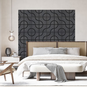 MDF + ポリエステル繊維防音スラット壁音響パネルAkupanelモダン環境に優しい円形グラフィック - Product Image 4