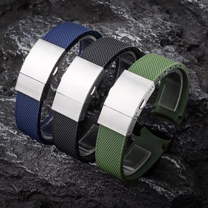 Correa de reloj de 21mm para relojes <span class=keywords><strong>Longines</strong></span> Conquest L3.696/740/742/743/744/781/782/783/883. Pulsera de goma de moda para hombres. - Product Image 4