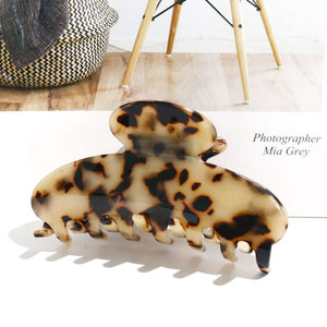 Pinces à cheveux XinMei classiques en acétate de cellulose biodégradable, <span class=keywords><strong>grande</strong></span> <span class=keywords><strong>taille</strong></span>, pinces plates en écaille de tortue pour cheveux épais, <span class=keywords><strong>pince</strong></span> à cheveux de 10 cm - Product Image 2