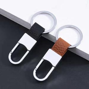 <span class=keywords><strong>Portachiavi</strong></span> in metallo con cinturino in pelle-moderno anello per auto minimalista da uomo, regali promozionali <span class=keywords><strong>aziendali</strong></span> - Product Image 1