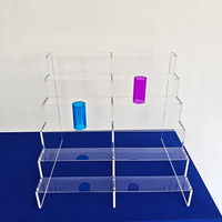 Présentoir de marches en verre acrylique transparent à 3 niveaux pour figurines POP Dessert Parfum