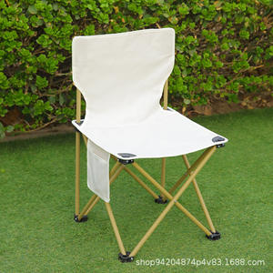 Chaise pliante d'extérieur en aluminium, chaise de pêche portable, design minimaliste de jardin, forme rectangulaire noire - Product Image 3