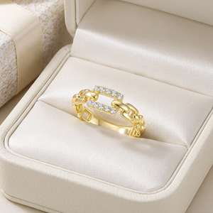 แหวนเพชรธรรมชาติทำจากทองคำขาว18K แหวนเรียงซ้อนได้ - Product Image 5
