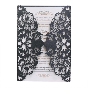 Invitations de mariage élégantes et bon marché, <span class=keywords><strong>carte</strong></span> <span class=keywords><strong>d</strong></span>écoupée au laser - Product Image 4