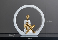 Décoration de salon de luxe pour la maison : Meuble TV et meuble à vin, figurine abstraite, style Art Déco, en résine, pour bureau et bureau d'étude