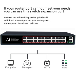 สวิตช์ดูเพล็กซ์เต็ม24 + 2สองกิกะบิต kuwfi 48กรัมตัวขยายสัญญาณ VLAN กล้องวงจรปิดในร่ม26พอร์ตสวิตช์ PoE สำหรับจุดเชื่อมต่อไร้สาย - Product Image 3