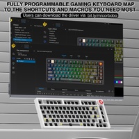 LEOBOG Hi75C 75% Barebones RGB USB Wired Programmable Mechanical Keyboard Kit Aluminum Alloy Gasket Mount DIY Base for Desktop